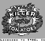 Attack of the Killer Tomatoes title screen for GameBoy